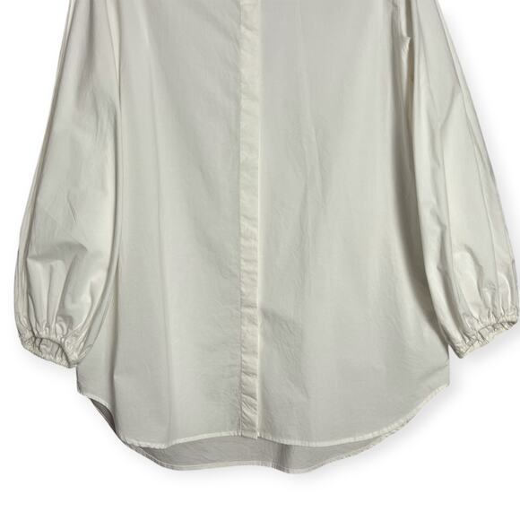 The Row White Puff Sleeved Button Up Shirt SIZE 4 White Cotton Relaxed Fit USA - Picture 12 of 16